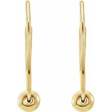 Load image into Gallery viewer, 14K Yellow Youth Hoop Earrings with Bead
