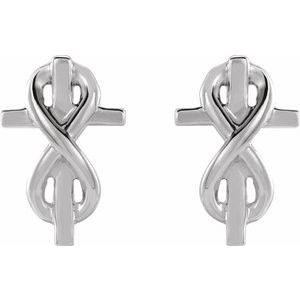 Infinity-Inspired Cross Earrings 