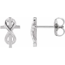 Load image into Gallery viewer, Sterling Silver Infinity-Inspired Cross Earrings
