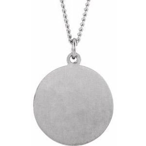 Sterling Silver 22 mm Confirmation Medal with Cross 24" Necklace