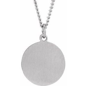 Sterling Silver 15 mm Confirmation Medal with Cross 18" Necklace
