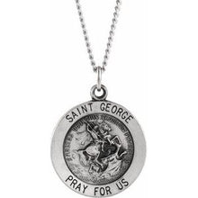 Load image into Gallery viewer, Sterling Silver 18 mm Round St. George Medal 18&quot; Necklace

