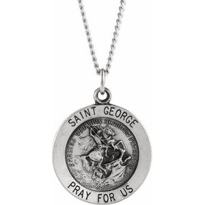 Sterling Silver 18 mm Round St. George Medal 18