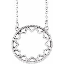 Load image into Gallery viewer, Sterling Silver Milgrain Sun 16-18&quot;  Necklace
