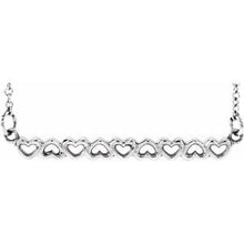 Load image into Gallery viewer, Sterling Silver Heart Bar 16-18&quot; Necklace
