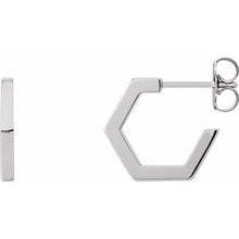 Load image into Gallery viewer, Sterling Silver Geometric Hoop Earrings
