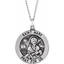 Load image into Gallery viewer, Sterling Silver 18 mm Round St. Mark Necklace
