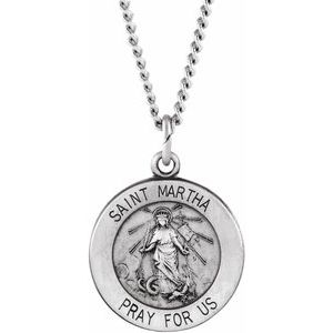 St. Martha Medal Necklace or Pendant   