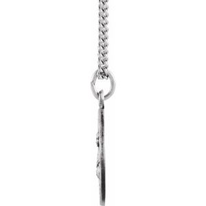 Sterling Silver 15 mm Round St. Lucy Medal Necklace