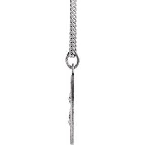 Sterling Silver 18 mm Round St. Lucy Medal Necklace