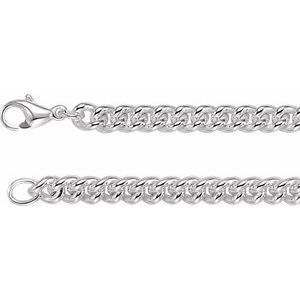8 mm Sterling Silver Curb Chain 