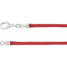 Load image into Gallery viewer, Red 2.25 mm Silk 16&quot; Cord with Sterling Silver Lobster Clasp
