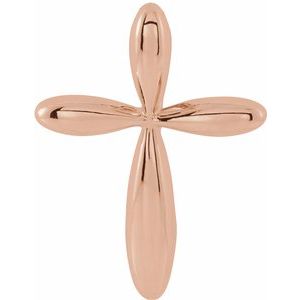 14K Rose 14.65x11.2 mm Cross Pendant