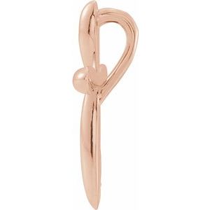 14K Rose 14.65x11.2 mm Cross Pendant