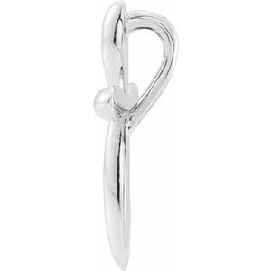 Platinum 14.65x11.2 mm Cross Pendant