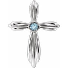 Load image into Gallery viewer, Sterling Silver Aquamarine Cross Pendant
