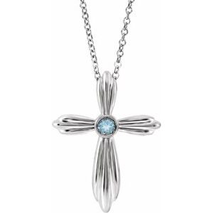 Bezel-Set Cross Necklace or Pendant    