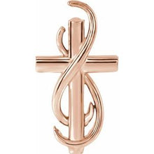 Load image into Gallery viewer, 14K Rose Cross Pendant
