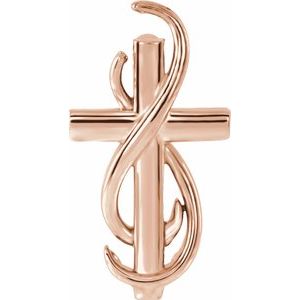 14K Rose Cross Pendant