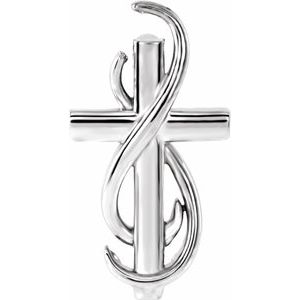 14K White Cross Pendant