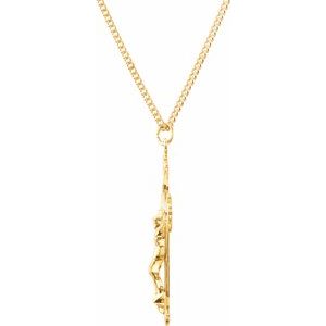 24K Gold-Plated 50x31 mm Crucifix 24" Necklace