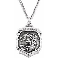 Load image into Gallery viewer, Sterling Silver 16.5x14 mm St. Michael Medal 18&quot; Necklace
