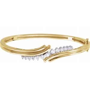 Accented Hinged Bangle Bracelet