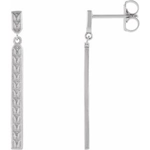 Sterling Silver Sculptural-Inspired Bar Earrings