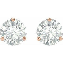 Load image into Gallery viewer, 14K Rose 8 mm Round Forever One‚Ñ¢ Moissanite Earrings
