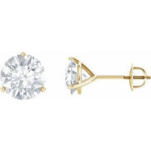 Load image into Gallery viewer, 14K Yellow 8 mm Round Forever One‚Ñ¢ Moissanite Earrings
