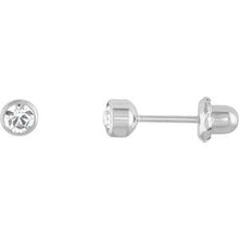 Load image into Gallery viewer, Titanium Crystal Bezel-Set Piercing Earrings
