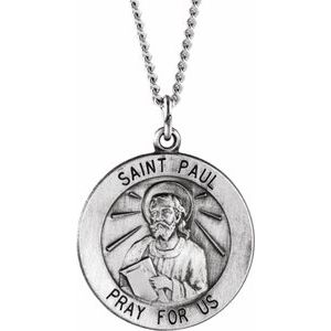 Sterling Silver 18 mm Round St. Paul the Apostle 18