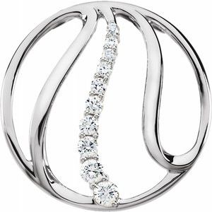 14K White 3/4 CTW Diamond Journey Pendant
