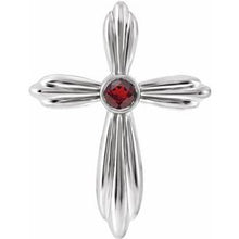 Load image into Gallery viewer, Sterling Silver Mozambique Garnet Cross Pendant
