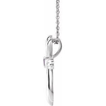 Load image into Gallery viewer, Sterling Silver Amethyst Cross 16-18&quot; Necklace
