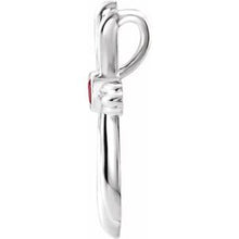 Load image into Gallery viewer, Sterling Silver Mozambique Garnet Cross Pendant
