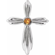 Load image into Gallery viewer, Sterling Silver Citrine Cross Pendant
