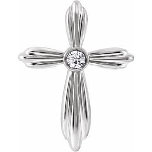 Sterling Silver .06 CTW Diamond Cross Pendant