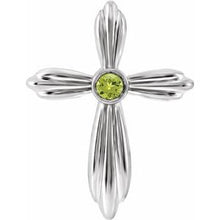 Load image into Gallery viewer, Sterling Silver Peridot Cross Pendant
