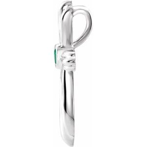 Sterling Silver Chatham¬Æ Created Emerald Cross Pendant