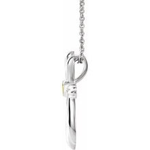 Load image into Gallery viewer, Sterling Silver Peridot Cross 16-18&quot; Necklace
