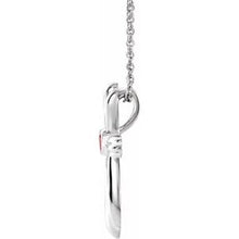 Charger l&#39;image dans la galerie, Sterling Silver Ruby Cross 16-18&quot; Necklace
