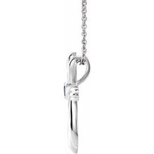Load image into Gallery viewer, Sterling Silver Blue Sapphire Cross 16-18&quot; Necklace
