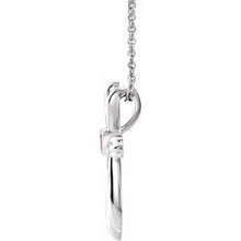 Charger l&#39;image dans la galerie, Sterling Silver Pink Tourmaline Cross 16-18&quot; Necklace
