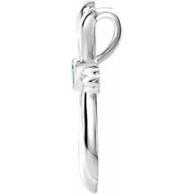 Load image into Gallery viewer, Sterling Silver Blue Zircon Cross Pendant
