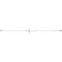 Load image into Gallery viewer, Sterling Silver Imitation Pink Tourmaline Sideways Cross Bracelet
