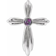 Load image into Gallery viewer, Sterling Silver Chatham¬Æ Created Alexandrite Cross Pendant
