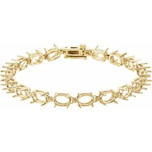 Oval Line Bracelet Mounting or Links