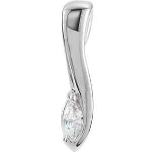 Sterling Silver 6x3 mm Marquise Freeform Slide Pendant