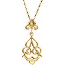 Load image into Gallery viewer, Sterling Silver Fleur-De-Lis Decorative 18&quot; Necklace
